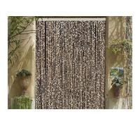 Rideau de porte tresses polyester avec feuillage artificiel Samana, blanc, 90 x 200 cm -