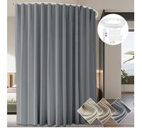 Rideau de séparation de pièce occultants, Rideau de Porte avec Rail et Crochets - 254x213cm - Gris - pour Chambre Salon Maison