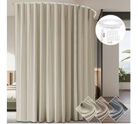 Rideau de séparation de pièce occultants, Rideau de Porte avec Rail et Crochets - 254x274cm - Beige - pour Chambre Salon Maison