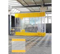 Rideau de séparation pour garage, Rideau de séparation en PVC for garage d'atelier avec rail, isolation transparente for intimité, plusieurs tailles(W2.5xH1.8m/8x6ft)