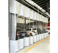 Rideau de séparation pour garage, Rideau de séparation garage en vinyle transparent isolé, coulissant, tailles multiples, intérieur extérieur(W3.5xH2.8m/11.2x9ft)