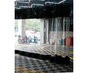 Rideau de séparation pour garage, Rideau diviseur de garage, panneau isolé en PVC transparent avec rail, gris noir, plusieurs tailles(Black,W 114.2" x L 236.2" (1 Panels))
