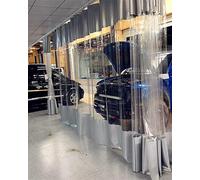 Rideau de séparation pour garage, Rideau séparateur de garage, panneau en PVC transparent, isolé avec rail, multicolore, plusieurs tailles(Grey,W 96.1" x L 118.1" (1 Panels))