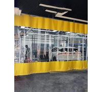 Rideau de séparation pour garage, Rideau séparateur industriel en PVC transparent avec rail, jaune, plusieurs tailles(W5xH3.2m/16x10.5ft)