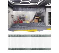 Rideau de séparation pour garage, Rouleau de rail rideau séparation d'atelier Garage en vinyle, intimité coulissante transparente, plusieurs tailles(W2.5xH2.2m/8x7ft)