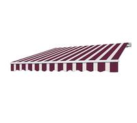 Rideau de Soleil à Bras Extensibles Fixation Murale ou Plafond extérieur Balcon fenêtre Porte rétractable avec réglage d'angle imperméable (L250 x P200 cm, Bordeaux/Beige)