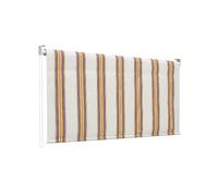 Rideau de Soleil à Chute 150 x 250 cm avec Rouleau en Aluminium, Pare-Soleil extérieur à Rayures Beige, Fixation au Plafond Inclus