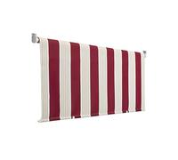 Rideau de Soleil à Rayures Bordeaux 250 x 150 cm, Rideau de Soleil d'extérieur avec Rouleau en Aluminium, Protection UV, Fixation au Plafond Inclus
