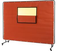 Rideau de soudage VEVOR 1,83 m x 2,44 m Couvertures de soudage, tapis de soudage rouge 8 kg Couverture de protection thermique, épaisseur 0,5 mm Support ignifuge, taille de fenêtre 90 cm x 38 cm Tapis