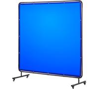 Rideau de soudure VEVOR, 1740x1740 mm écran de soudure, écran de soudure en vinyle ignifugé avec roues pivotantes blocables et protection UV à 6 niveaux pour utilisation en atelier/industrie, bleu