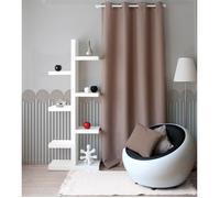 Rideau - DECO STARS - Taupe - 140x240 cm - Œillets argent - Occultant intérieur
