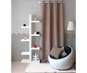 Rideau - DECO STARS - Taupe - 140x240 cm - Œillets argent - Occultant intérieur