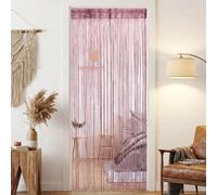 Rideau décoratif Unyqoos® en perles de cristal, couleur fuchsia, en polyester. Dimensions : 200 x 100 cm. Idéal comme décoration de porte ou de fenêtre, et comme moustiquaire pour portes et pièces