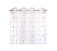 Atmosphera - Rideau Enfant Pompoms - Blanc et Rose 140x240 cm