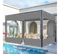 Rideau d'extérieur avec Fermeture éclair PVC bâche Transparente bache avec œillets Rideau de séparation pour extérieur Garage véranda pergola Pavillon,1zip,4.3×3m(14.1x9.8ft)