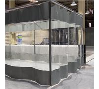 Rideau d'extérieur étanche - Panneau latéral en toile de voile - Protège la terrasse - PVC vinyle épais - 3,5 x 2,5 m - Gris transparent