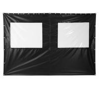 Rideau d'extérieur pour pergola - Rideau de balcon en PVC imperméable et coupe-vent avec œillets - 1 panneau 2,4 × 3,7 m - Noir