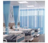 Rideau D'intimité Medical Rideaux De Séparation, Souple Respirant avec Rail De Rideau Pliable Rideau Ignifuge pour Hôpital, Salon, Clinique, École, Crèche (Couleur : Bleu Clair, Taille : 2 * 2M)