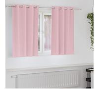 Rideau - double rideaux Vidaxl Rideaux occultants avec anneaux 2 pcs Rose bébé 140 x 140 cm