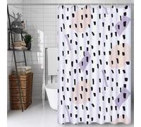 Rideau Douche 120x150cm Polyester Lavable en Machine Imperméable Tissu Rideaux de Douche avec 12 Crochets en C, Ourlet Lesté, pour Salle de Bain Domicile Cabine, Hôtel (Géométrie Abstrait) D#691