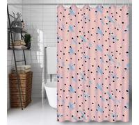 Rideau Douche 120x150cm Polyester Lavable en Machine Imperméable Tissu Rideaux de Douche avec 12 Crochets en C, Ourlet Lesté, pour Salle de Bain Domicile Baignoire Cabine, Hôtel (Rouge Abstrait) D#697