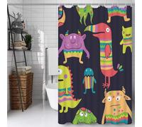 Rideau Douche 180x180cm Polyester Lavable en Machine Imperméable Tissu Rideaux de Douche avec 12 Crochets en C, Ourlet Lesté, pour Salle de Bain Domicile Cabine, Hôtel (Violet Abstrait) D#689