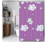 Rideau Douche 180x210cm Polyester Lavable en Machine Imperméable Tissu Rideaux de Douche avec 12 Crochets en C, Ourlet Lesté, pour Salle de Bain Domicile Baignoire Cabine, Hôtel (Violet Simple) D#665