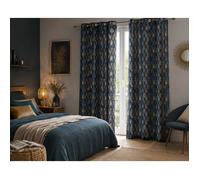 Rideau - EDEN - Palpito Anthracite - Polyester - 140 x 260 cm - Motif feuilles stylisées