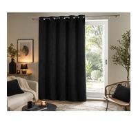 Rideau - EDEN - Wooly - 140x240 cm - Effet bouclette - Noir
