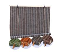 Rideau En Bambou, Store Enrouleur Bambou Sans Percage, Store À Rouleau En Bambou Naturel, Store Pare-Soleil Pour Terrasse Maison Intérieur Extérieur, Store Fenetre Occultant Personnalisable(Greys,90 x