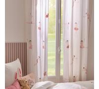 Rideau En Coton Motifs Brodés Ballerines - Tufy Rose 140x260