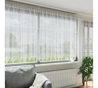 Vidaxl Rideaux Avec Des Rideaux Floral Blanc 500 X 160 Cm Polyester