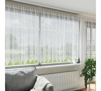 Rideau en dentelle blanche en polyester 140 x 400 cm avec brise-vue et rideau transparent pour salon, chambre à coucher, chambre d'enfant, cuisine, porte de balcon