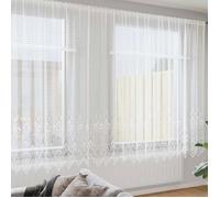 Vidaxl Rideaux Avec Des Rideaux Floral Blanc 600 X 200 Cm Polyester