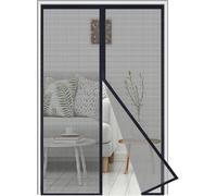 Rideau en fibre de verre avec fermeture magnétique - Moustiquaire - 1 pièce - Noir - Fibre de verre - 120 x 200 cm