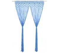 vidaXL Rideau en macramé 140x240 cm Coton Bleu