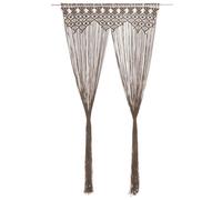 Rideau en macramé - vidaXL - 140x240 cm - Taupe - 80% coton - Lavable à 30°C - Fabrication à la main - Facile à fixer