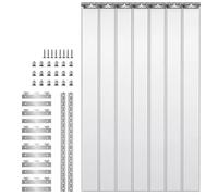 Rideau en PVC avec bandes, 90 x 220 cm, transparent