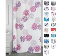 Rideau en tissu - pratique et élégant - 1 pièce - blanc-violet-rose - 180 x 200 cm