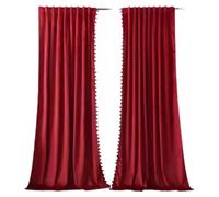 Rideau en velours, élégant, effet tamisant, design festif, couleur rouge, 52X108 pouces