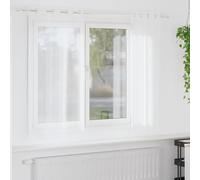 Rideau en voile blanc en polyester 175 x 140 cm 2 pièces avec rideau transparent pour salon, chambre à coucher, chambre d'enfant, occultant, avec œillets et galon fronceur, rideau moderne