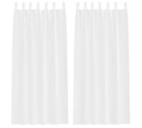 Vidaxl Rideaux Avec Des Rideaux 2 Pcs Blanc Polyester