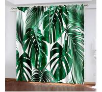 Rideau Enfant Fille Garcon Chambre Occultant Feuilles Vertes Tropicales Rideau Occultant Cuisine Salon Moderne 60 x 120 cm [3141]