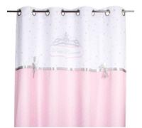 Rideau enfant ""Princesse ruban"" rose 140x260cm - Atmosphera Créateur d'intérieur