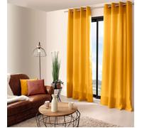 Enjoy Home Rideau Basic Œillets argentés 140x240 cm Jaune moutarde 100% polyester satiné