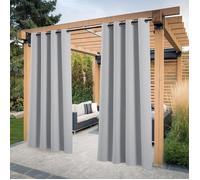 Rideau Extérieur Isolant pour Pergola - 132L×213H cm (2 Panneaux), Occultant, Gris Argenté STORE DE FENETRE