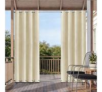 Rideau extérieur résistant aux intempéries 1,3 x 2,4 m, Rideau résistant aux intempéries avec œillets, Rideaux d'extérieur, Rideau Isolant Thermique imperméables pour Balcon, Porche, pergola, Gazebo