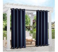 Rideau Exterieur Terrasse Imperméables - 132x213cm - Bleu - Rideaux Pergola Occultants à Double œillet anti chaleur draperies