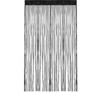 Rideau fil porte anti mouches - Rideau décoratif Séparateur de pièce - Balcon chambre mariage - 100x200cm Noir