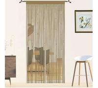 Rideau Fil Rideau De Porte en Perles Rideaux Mouche pour Porte Exterieur Moustiquaire Ecru 90L X 200H cm (1 Panneaux)